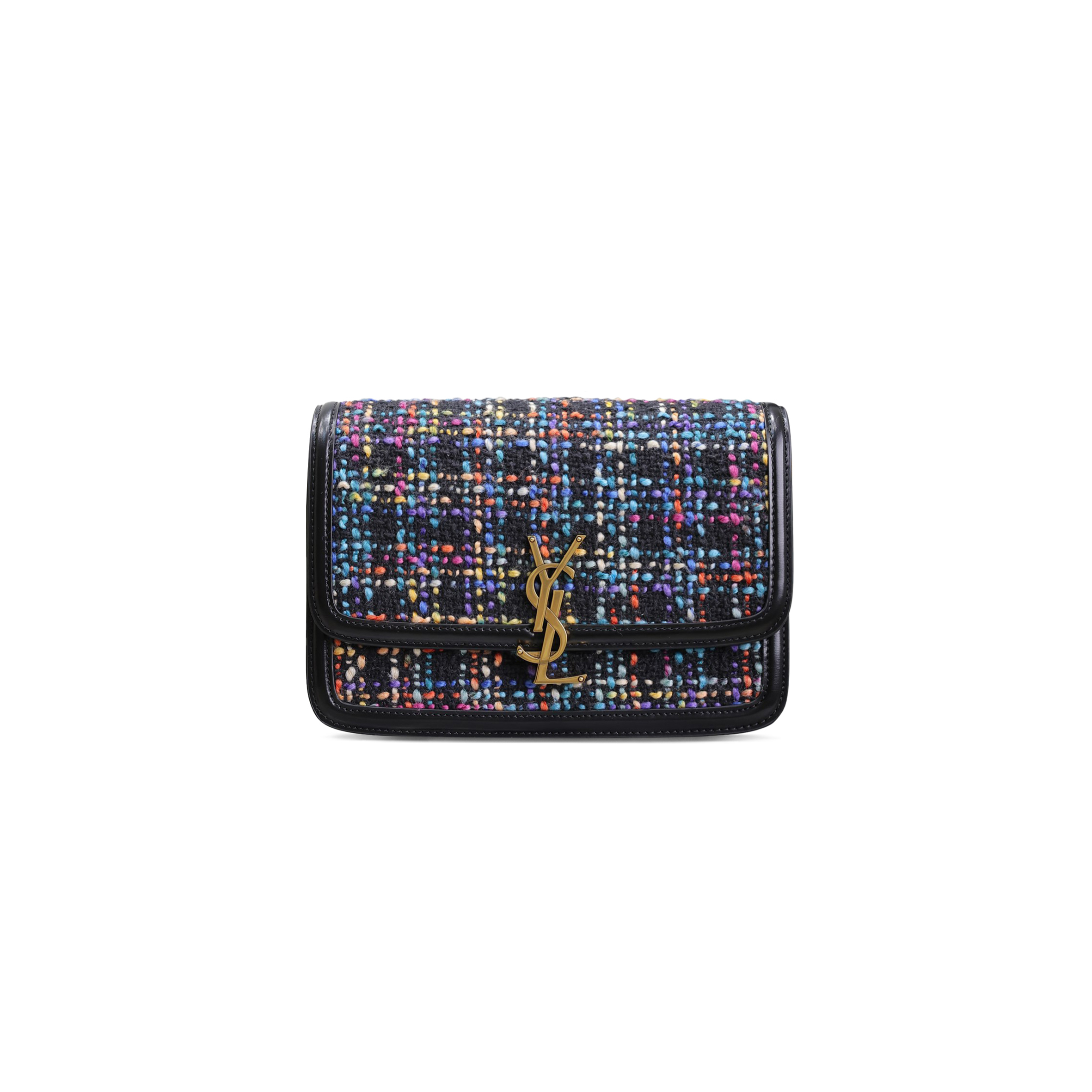 Y*L solferino medium satchel woven wool shoulder bag in nero&multicolor 634305245521 (23*16*6cm)